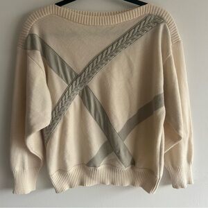BLEYLE brand size M, virgin wool sweater, cream, vintage, made in Germany